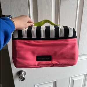 Victoria's Secret Pink and Black Striped Bag